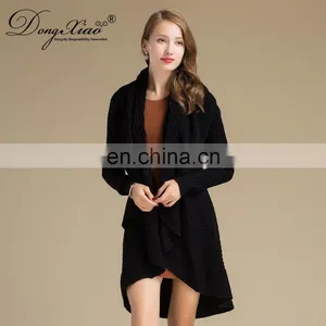 Womens Casual Sweater Cardigan Scarf Collar Long Cardigans Women's Cashmere Sweaters thumbnail-4
