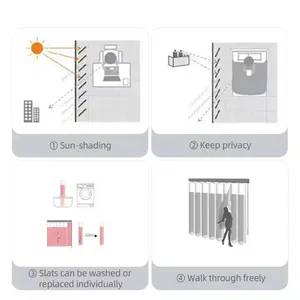 Home Decor Smart Manual Vertical Venetian Blinds Office Living Room Semi-shading Sunshade Vertical Window Blind Curtain thumbnail-4