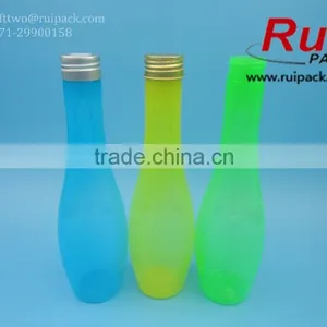 Hot! Long Thin Plastic PET Bottle With Aluminum Cap for Beverage/drink, Clear PET Juice Bottle thumbnail-2