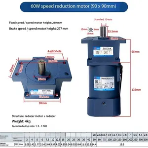 60w Damped Constant Speed Motor 110/220v Constant Speed 1350rpm Torque 1.1~40N.m thumbnail-1