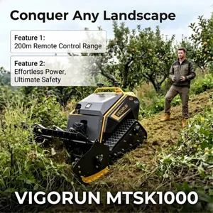 Vigorun Remote Controlled Lawn Mower One Machine Multiple Tasks 4 Km/h MTSK1000 Reverse Mulcher for Farm & Agriculture thumbnail-1