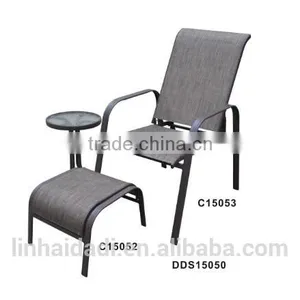 Outdoor Steel Furniture Stacking Sling Chair With Ottoman thumbnail-1