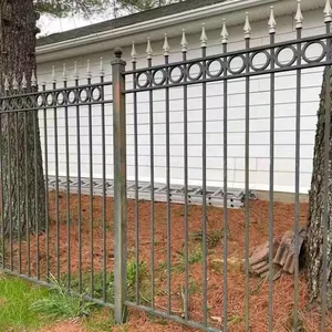 Decorative Wrought Iron Fence Panels for Villa Gardens - 1.5m Spans With Anti-Climb Design thumbnail-2