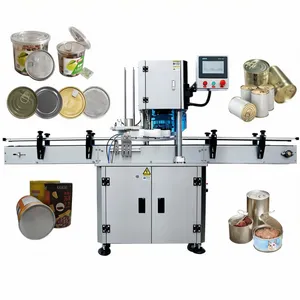 Can Sealing Machine Semi-automatic Food and Beverage Can Sealing Machine Soy Milk Powder Can Packaging Machine thumbnail-1