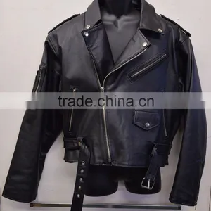 Marlon Brando Man Leather Motorcycle Jacket - Classic Rocker Style thumbnail-1