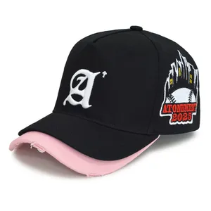 Customized Cotton Double Brim Embroidery Cap Baseball Hats Sports Hip-Hop Gorros thumbnail-2