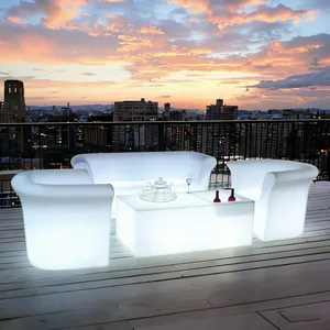 Wholesale Smart & Practical LED Illuminated Lounge Plastic Furniture Practical Glow LED Sofa Chairs for Living Hotels Parks thumbnail-4