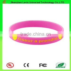 Advertising Monochore Logo Printed Hand Bracelet Silicone Wristband thumbnail-2