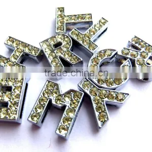 10MM Yellow Color Stone Zinc Alloy DIY Letters thumbnail-1