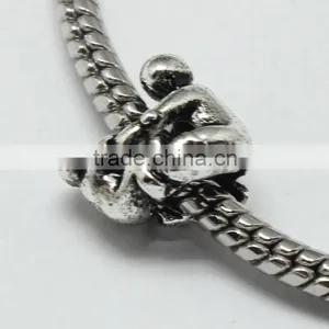 Lead Free Nickle Free Zinc Alloy Pdora Wrestling Theme Jewelry Hole Beads for Bracelets and Necklaces thumbnail-1