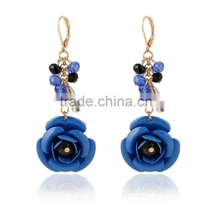Elegant Victorian Chandeliers Earrings Cluster Disc Colored Flower Earrings Wholesale thumbnail-1