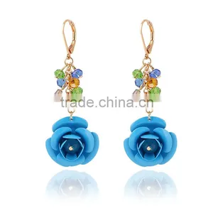 Elegant Victorian Chandeliers Earrings Cluster Disc Colored Flower Earrings Wholesale thumbnail-5
