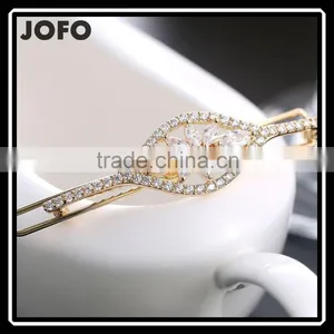 Korean Elegant Women Oval Full Rhinestones Crystal Barrette Hair Clip Hairpin thumbnail-1