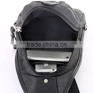 Leisure Style Canvas Leather Material Men Chest Bag thumbnail-6