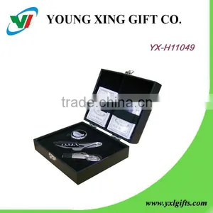 New Arrival Wine Gift Set With Poker ,wine Accessory Set With Wooden Box thumbnail-1