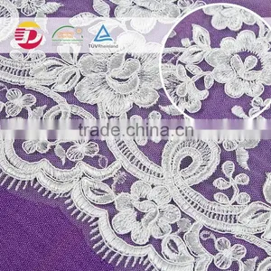 Wholesale Cheap Nylon Cotton African Guipure Lace Fabric for Dress Flower Embroidered in 2016 thumbnail-1