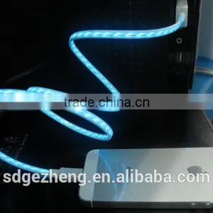 el Data Cable With Glowing Chasing Light el Wire Usb Cable Micro Usb 8pin Lighting Usb Cbale Led Light for Smartphones thumbnail-1