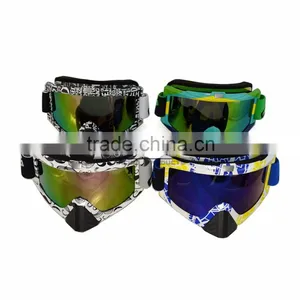 BJ-MG-013A Manufacturer Adult Reflective Brazil Frame Racing Motocross Goggles Roll Off thumbnail-3