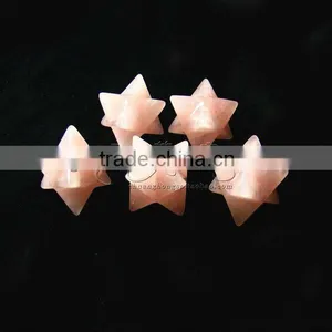 2 Inches Gemstone Rose Quartz Merkaba Symbol thumbnail-1