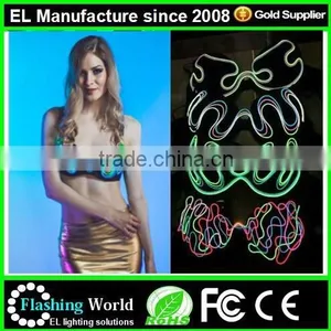 Cheap Crazy Selling Nylon/polyester Sheer Silicone Light up EL Wire Bra thumbnail-2