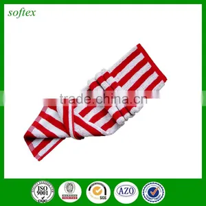 Wholesale Jacquard Cotton Red and White Striped Hand Towels thumbnail-1