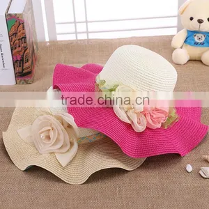 Promotion Ladies Flower Sombrero Hat,Straw Hat Beach Hat For Women thumbnail-1
