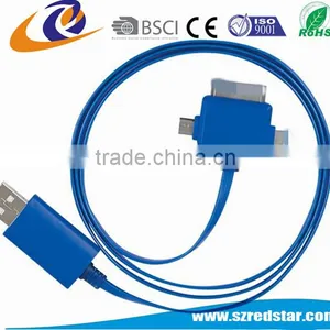 Top Selling 3 in 1 LED Glow USB Phone Charging Cable For Iphone Android thumbnail-5