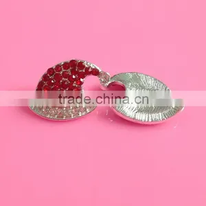 Stock 21*13mm Rhinestone Christmas Santa Hat Button Slider for Ribbon 3/8" Hair Bow Center(BTN-5393) thumbnail-1