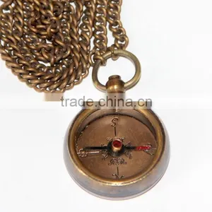 Brass Magnetic Direction Compass Locket Compass 13330 thumbnail-1