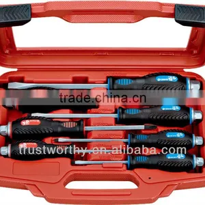 7PCS Taiwan Carbon Steel Phillips Slotted GO-THROUGH Soft TPR Grip SCREWDRIVER SET thumbnail-1