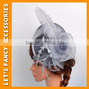 PGHD0329 Feather Hair Clip Mini Top Hat Hair Accessories Bridal Flower Hair Clip thumbnail-1