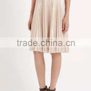 Foil Pleated Midi Lidy Skirt thumbnail-2