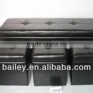 Colorful S/3 Storage With Buttons Box Ottoman thumbnail-1