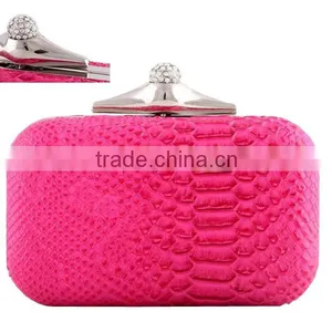 EV3048 Red Snake Skin Box Hard Shell Clutch Bags for Fashion Womens Evening Bag Quality Choice thumbnail-1