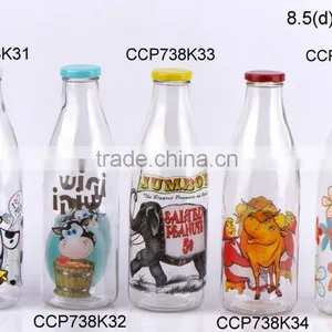 CCP738K31 1L Glass Milk Bottle With Decal Printing With Metal Lid thumbnail-1