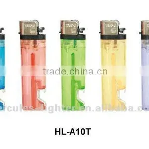 Transparent Plastic Flint Lighter With Beer Opener thumbnail-1