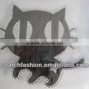 Laser Cutting Black Cat With Rhinestone Transfer Iron on Garments thumbnail-1