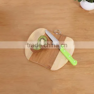100% Natural Bamboo Apple Shape Cutting Board Fruit Vagetable Chopping Block Wirh Holder thumbnail-2