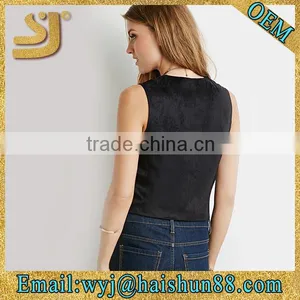 Studded Fringe Faux Suede Vest thumbnail-3