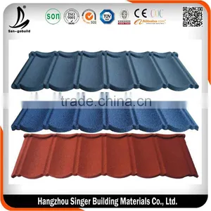 1340mm*420mm Stone Coated Roofing Tile , Kenya Stone Coated Metal Roofing Tile thumbnail-1