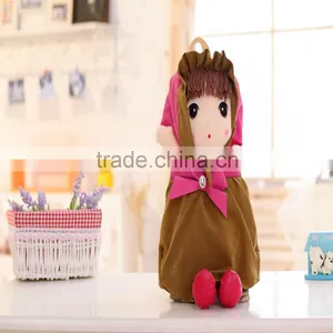 55cm Beautiful Customized Beige Stuffed Plush Phil Doll Backpack With Brown Windbreak&pink Hood thumbnail-1