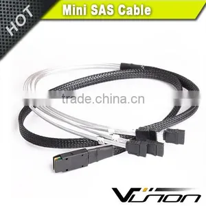 MINI SAS SFF-8087 To 4 SATA 90 Degree Angled Type HDD Cable 100cm thumbnail-1
