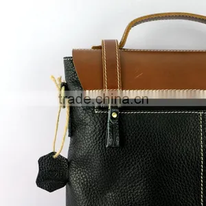 China Supplier Low Price Fashion Men Black Genuine Leather Briefcase thumbnail-4