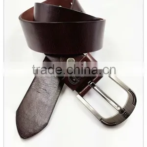 Dark Brown Simple Flat pu Belt for Man thumbnail-1