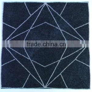 Np625 Glass Beaded Diamond Embroided Indian Placemat,tablemat thumbnail-1