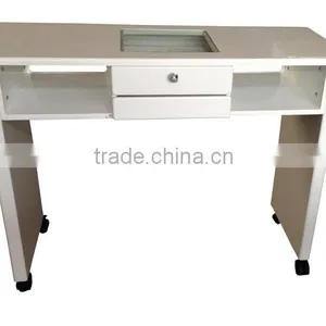 LNE-106 Nail Table Manicure Desk for 2 Person With Nail Polish Stand thumbnail-2
