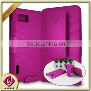 Hard Plastic With Kickstand Case for LG Optimus MS695 thumbnail-1
