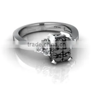 Trillion Cut Natural Black Engagement Ring Indian Manufacturer thumbnail-1