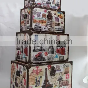 Vintage Decorative Wooden Storage Trunk Box thumbnail-4