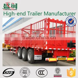 3 Axles 50T Bulk Cargo Truck / Side Wall Semi Trailer thumbnail-3